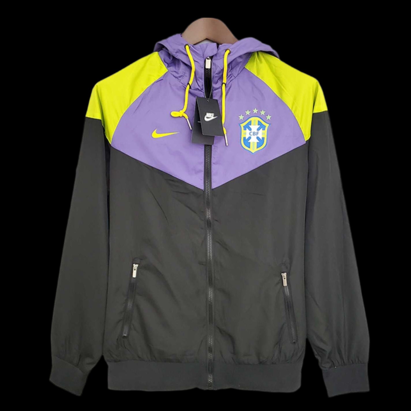 Brazil 2021 Black and Purple Windbreaker