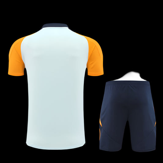 Real Madrid 24/25 White and Orange Training Kit