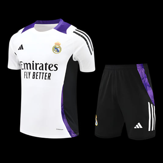 Real Madrid 24/25 White and Purple Training Kit