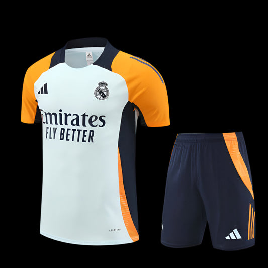 Real Madrid 24/25 White and Orange Training Kit
